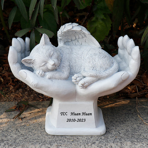 itspawbond Heavenly Angel Cat Memorial Pet Tombstone